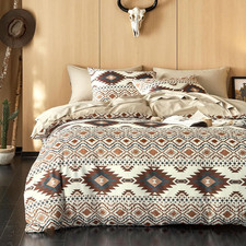 - Western Comforter Set, Southwestern Aztec Country Style with Rustic Ranch Vibe