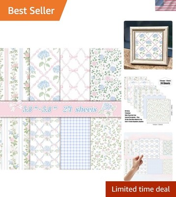 24 Sheets Scrapbook Paper - Soft Vintage Floral Cardstock Paper | Pastel Pink...