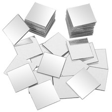 Adhesive Small Square Mirrors 100 PCS 1 Inch Acrylic Craft Mirror for DIY