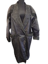 De-Bei Women's Vintage Long Black Trench Coat XL Made in China