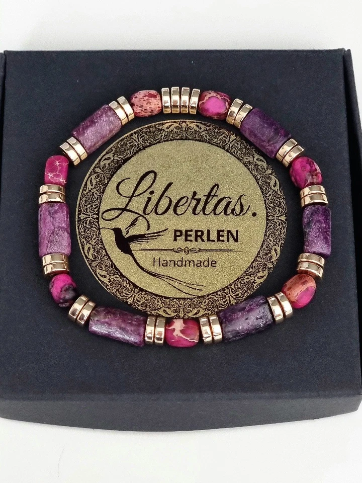 Stichtite Australien/Jaspis/Hämatit Damen Armband 18cm Flexibel Natursteinen - Bild 2 von 4