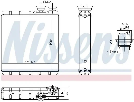 Riscaldatore abitacolo Alette di raffreddamento saldate 707302 NISSENS per SEAT - Immagine 2