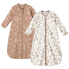 Unnivoll 2pk Baby Sleep Sacks 6-12M 100 Cotton Long-Sleeve 0.5 TOG 2-Way Zipper