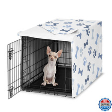 Sweet Jojo Designs 24in. Small Dog Crate Cover Bones and Paw Prints for Boys P