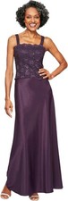 Alex Evenings Women's Two Piece Mother of the Bride Dress, Purple, 8R