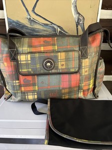 Dooney & Bourke Plaid Patchwork Diaper Bag Changing Pad Vintage 1990’s - 2000’s