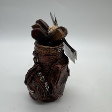BRAND NEW 2025 CHRISTMAS TREE ORNAMENT TEXTURED BROWN GOLF BAG with CLUBS. NWT