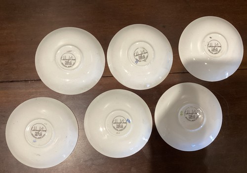 Vintage Coldclough Coffee Cups On Saucers. Floral, Gilt On White - Picture 10 of 12