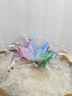 ARTE OF MURANO * Lavorazione Open Lace Bowl * Red Blue Green Spatter  10" * 0508