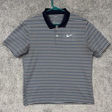Nike Dri-FIT Victory Golf Polo Shirt Medium Striped Performance Sporty Classic