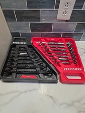 Craftsman Long Panel Reach Combination Wrench Set Gunmetal 14pc SAE +metric Set 