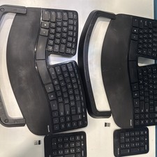 2 Microsoft Sculpt Ergonomic Wireless Keyboard Model 1559 w/ USB Dongle - Tested