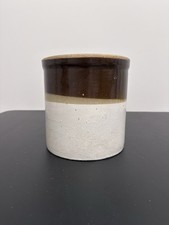 Stoneware Crock Vintage 2-tone Salt Glaze Pottery Rustic Farmhouse Folk Art  USA