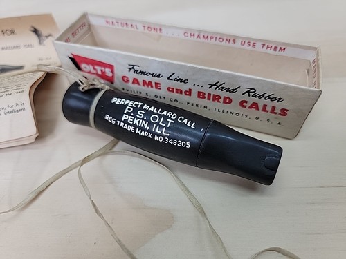 P.S. Olt C-3 Duck Call, Keyhole "Perfect Mallard Call" w/Original Box - Picture 2 of 11