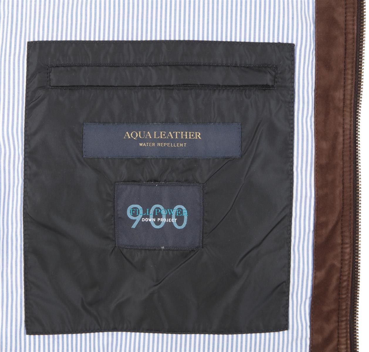 PAUL & SHARK YACHTING Men's Leather Down Waistcoat Vest Jacket L AQUA LEATHER image 10