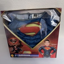 Superman Man of Steel Muscle Chest Shirt Set Costume Child Size 4 6
