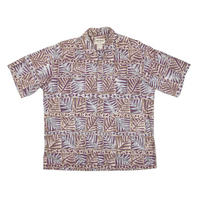 COOKE STREET Herren Hawaiianisches Hemd Lila Verrücktes Muster L