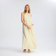 Women Open Back Maxi Dress - A New Day Light Yellow S