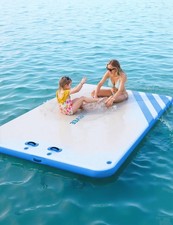 10 ft 8 ft 6 ft Inflatable Floating Dock Water Platform, Floating Island Raft...