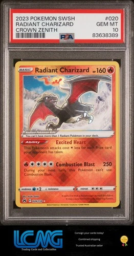 2023 Pokemon Crown Zenith #020 Radiant Charizard PSA 10