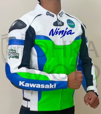 Kawasaki ZX-4RR 1.3mm Cowhide Leather Motorcycle Jacket Unisex