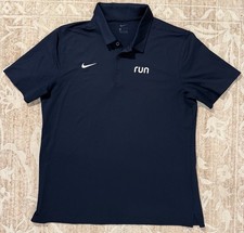 Nike Dri-Fit Polo Shirt Mens Large Navy Blue Short Sleeve Athletic Golf Shirt