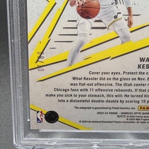 Walker Kessler 2023 Donruss Optic Signatures Fast Break Gold Auto /10 PSA 10 - Bild 6 von 6