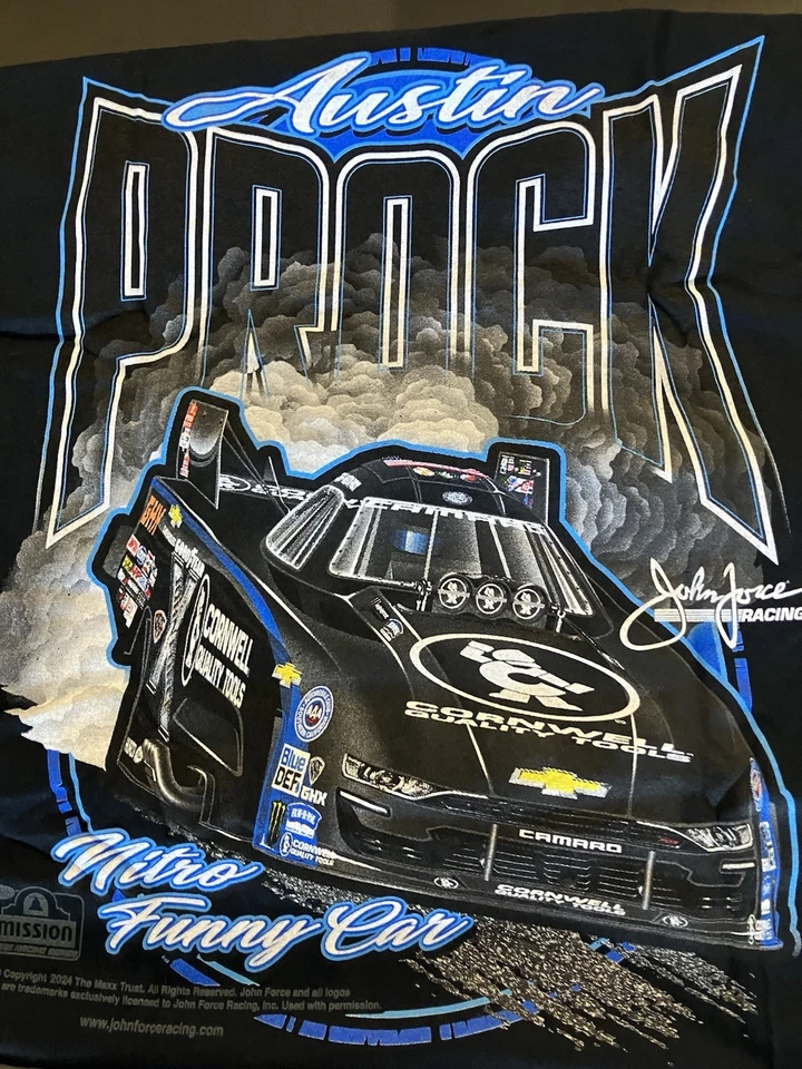 2 УПАКОВКИ NHRA DRAG RACE ОФИЦИАЛЬНЫЙ AUSTIN PROCK СМЕШНОЙ АВТОМОБИЛЬ T РУБАШКИ РАЗМЕР XL - Изображение 3 из 4