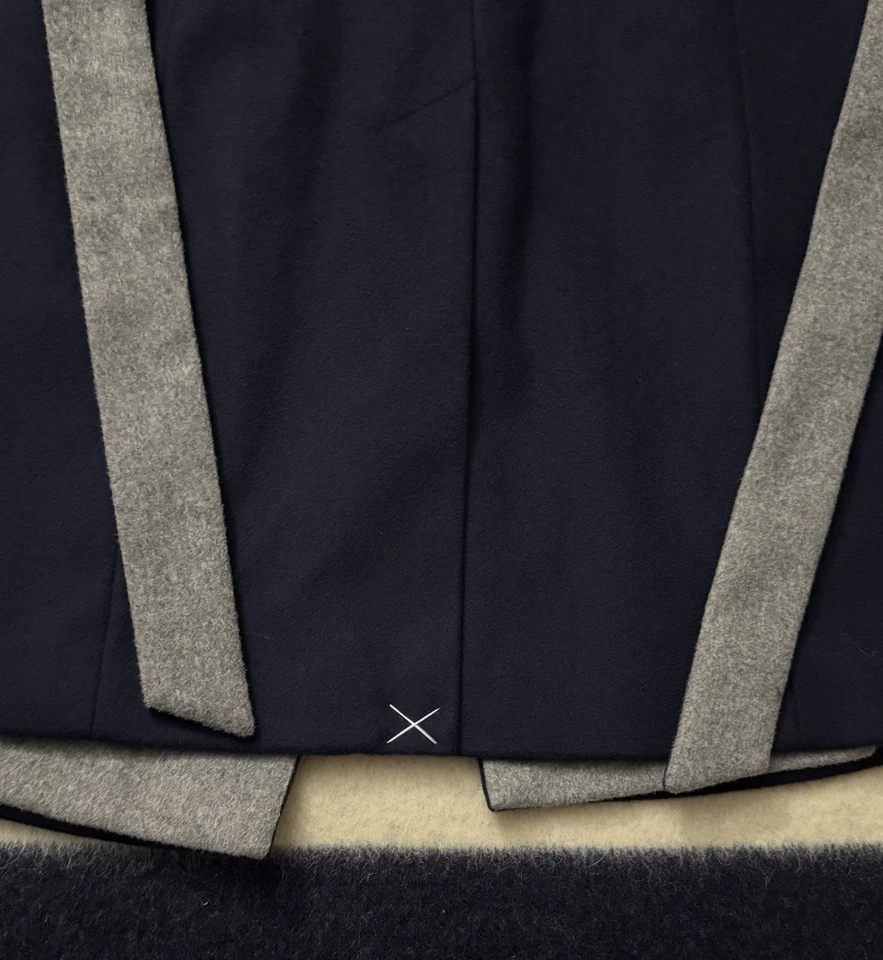 2024 Brooks Brothers United Overcoat Trench Coat Navy Grey Large New With Tags - Image 3 of 4