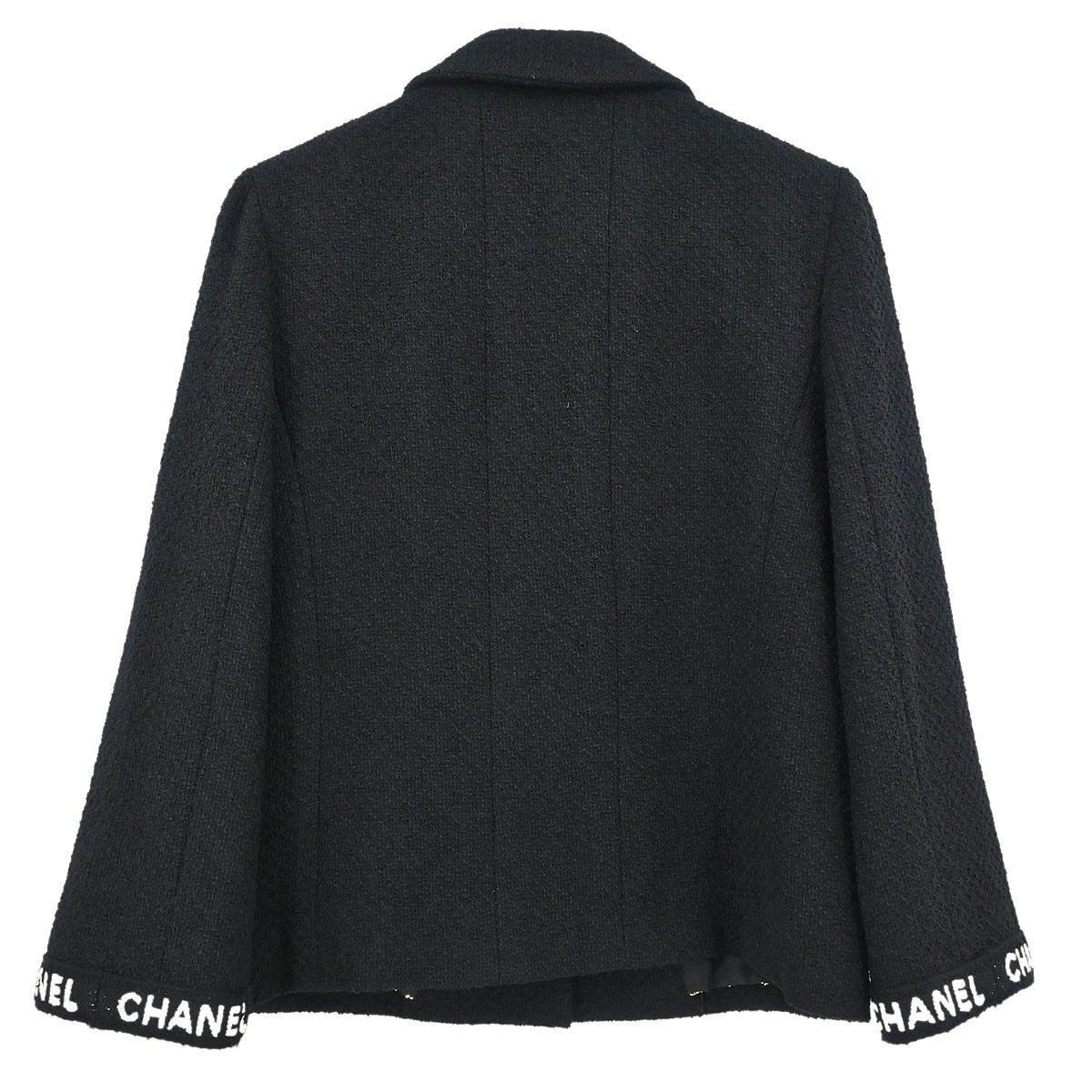 Chanel Single Breasted Jacket Black 95A #36 124958 | eBay