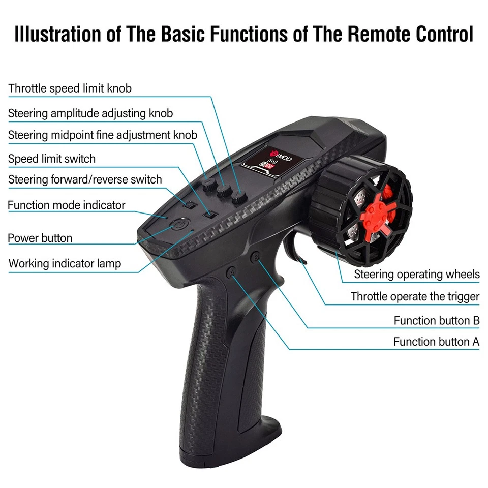 RC AX-9S 2.4G Radio Transmitter 2.4G 4CH Receiver For MN82 1/16 1/18 1/24 RC Car - Image 3 of 4