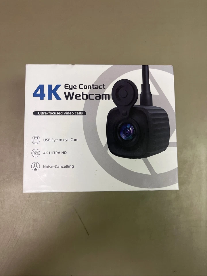 4K Augenkontakt Webcam mit Mikrofon, AutoFokus 4k FHD Center Screen Webcam USB