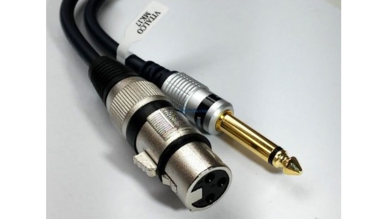 Кабель беспроводной микрофонный gn.XLR 3p/wt.Разъем 6,3 mono MK17 /1,0м /