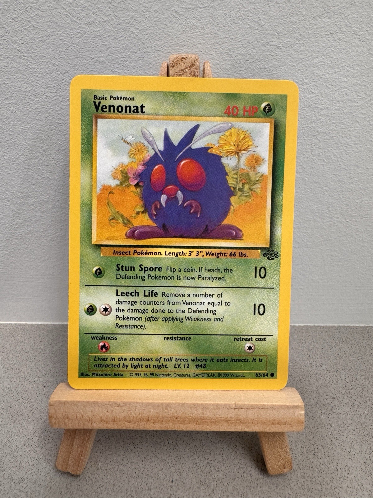 Pokémon TCG Venonat Jungle 63/64 Regular Unlimited Common - MINT