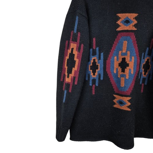 Idyllwind Miranda Lambert Cardigan Sweater L Southwest Aztec Black Wool Blend - Picture 4 of 8