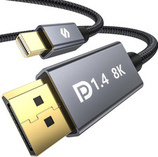 8K Mini Displayport to Displayport 1.4 Cable, 8K 60Hz, 4K 144Hz, 2K 240Hz HDR,