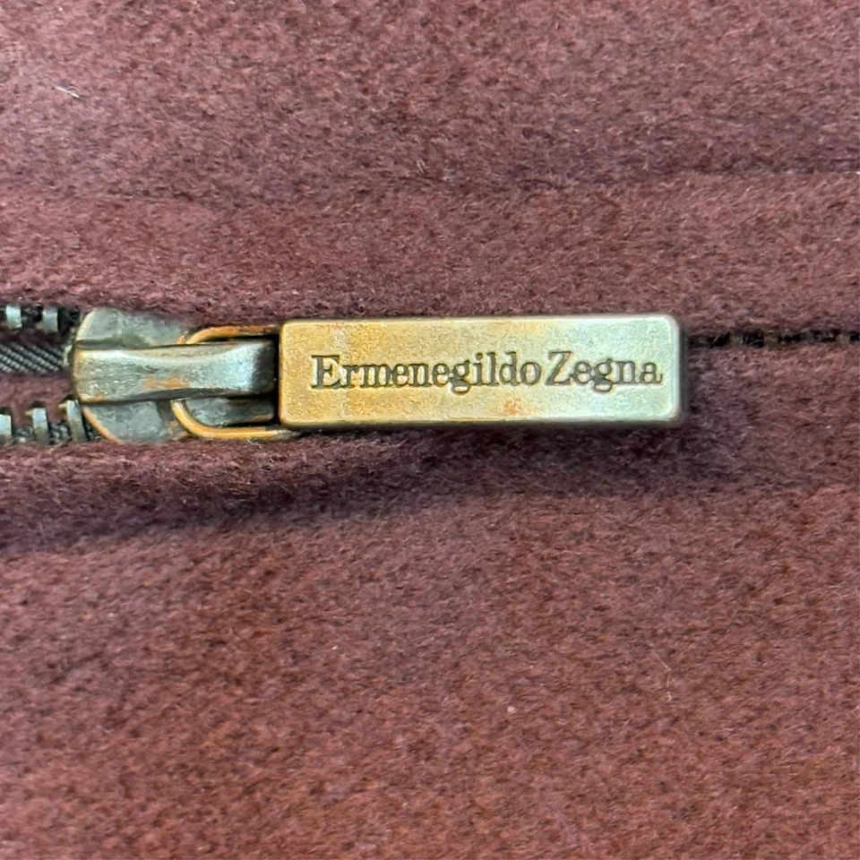 Ermenegildo Zegna Pure Cashmere Mens Vest 3XL Burgundy Riri Full Zip Italy - Image 4 of 4