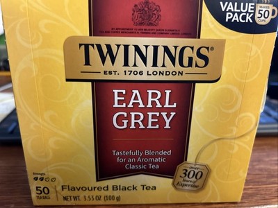 Twinings Earl Grey Citrus and Bergamot Black Tea Bags, 50 Count Box