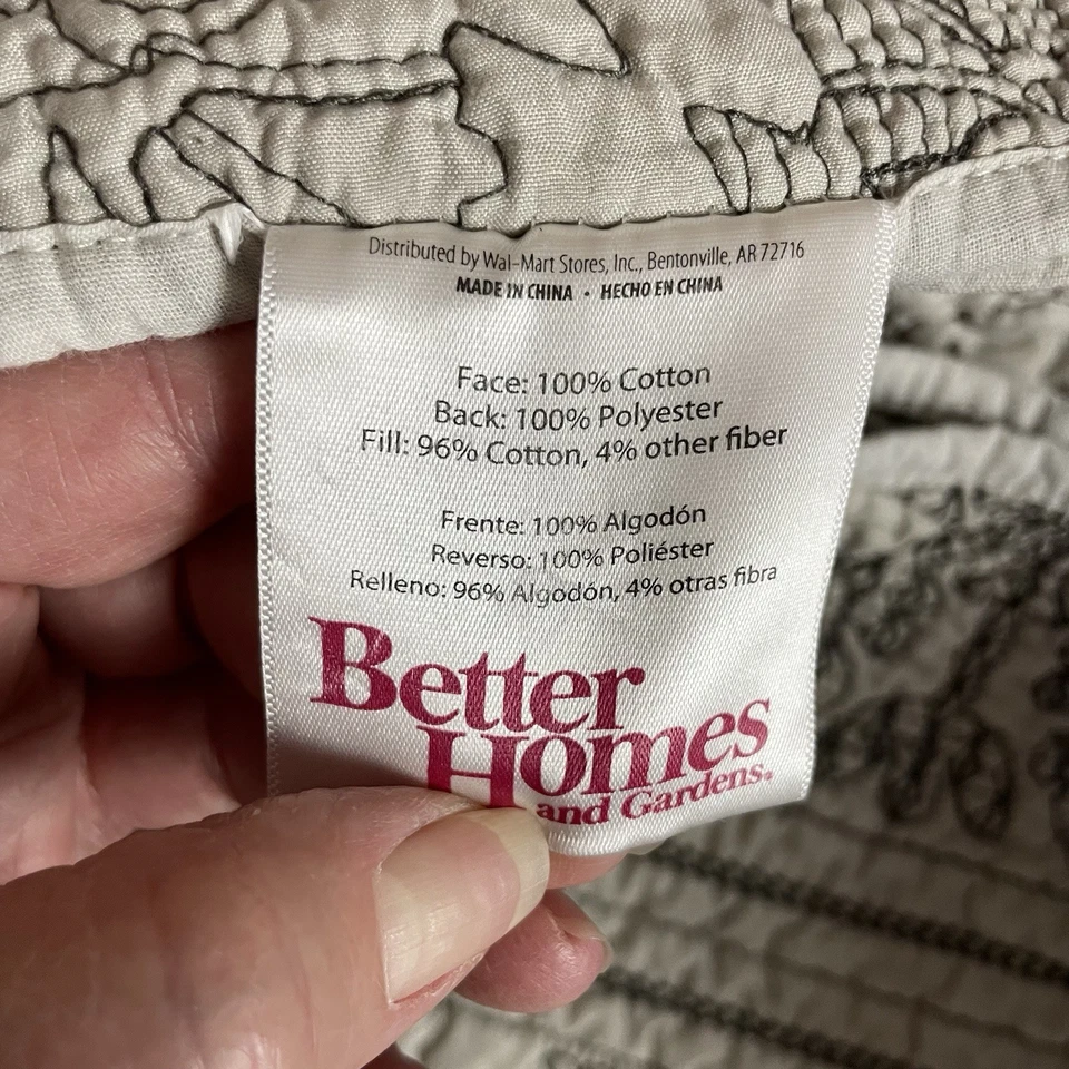 Better Homes Quilt Coverlet Queen Size Gray Yellow Black Stripe Reversible 88x98 - Image 3 of 4