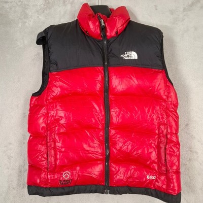 The North Face Weste Herren Medium Rot Schwarz Summit Series 850 Vintage Daunen 90er
