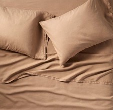 King 100 Linen Sheet Set Adobe Clay - Casaluna NEW