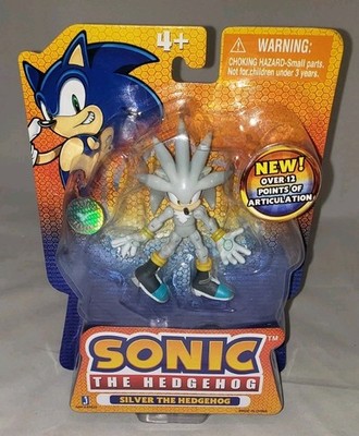    MIP Jazwares Sonic Hedgehog SILVER Action Figure rare 12 Points Articulation