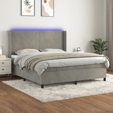 Boxspringbett mit Matratze LED Samt Polsterbett Bett mehrere Auswahl