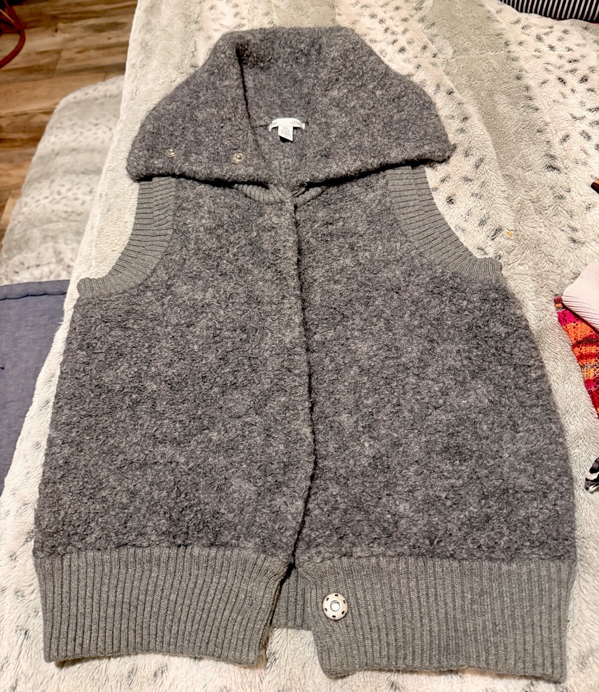 GAP Gray Button  Collared Sweater Vest - Soft - M… - image 2