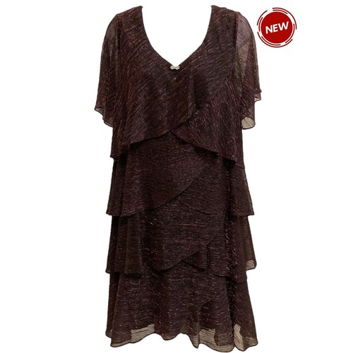 Abito donna SLNY Fig metallizzato linea A taglie forti 22W prezzo al pubblico consigliato $129 | 30-6 - Foto 1 di 10