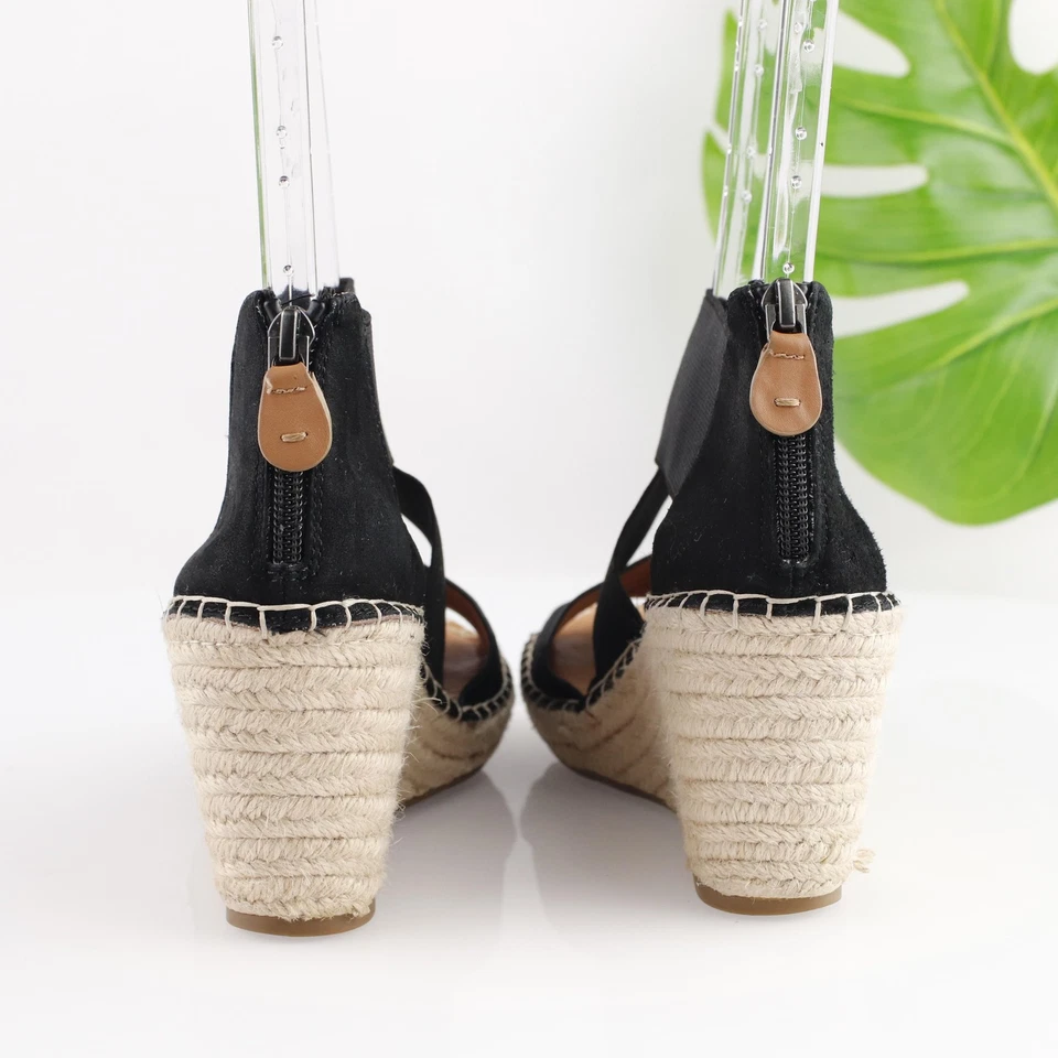 Sandalia Colleen Gentle Souls Kenneth Cole para mujer talla 9 M alpargata de cuña negra Foto 4 de 4