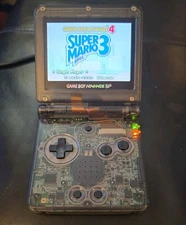 Nintendo Game Boy Advance SP GBA SP IPS LCD Backlit Glass Black Clear USB C