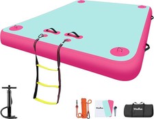 Inflatable Floating Dock for Lakes, Thick and Extra Wide Lake Floats for Adults,
