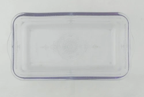 Vintage Fire-King Laurel Pattern Loaf Dish Ovenware Blue Mid-Century Kitchenalia