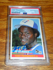 1984 Donruss TONY FERNANDEZ ROOKIE Toronto Blue Jays Signed Auto PSA/DNA  D.2020